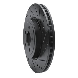 Chrysler 300 Brake Rotor (1) - Front Right - R1 Concepts - Drilled & Slotted - Black - `05-`23